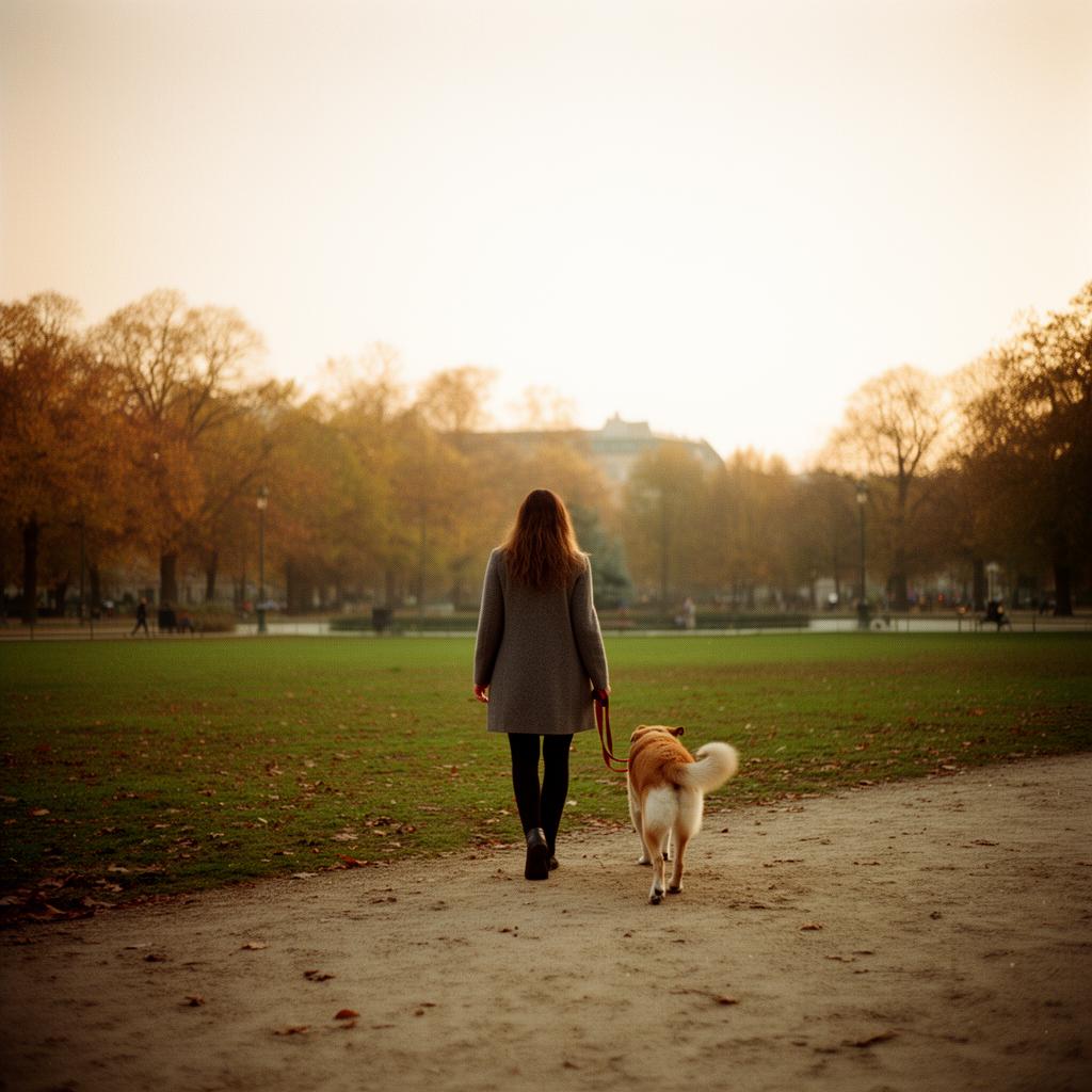 Marie und Milo bei einem ruhigen Spaziergang im Wiener Park